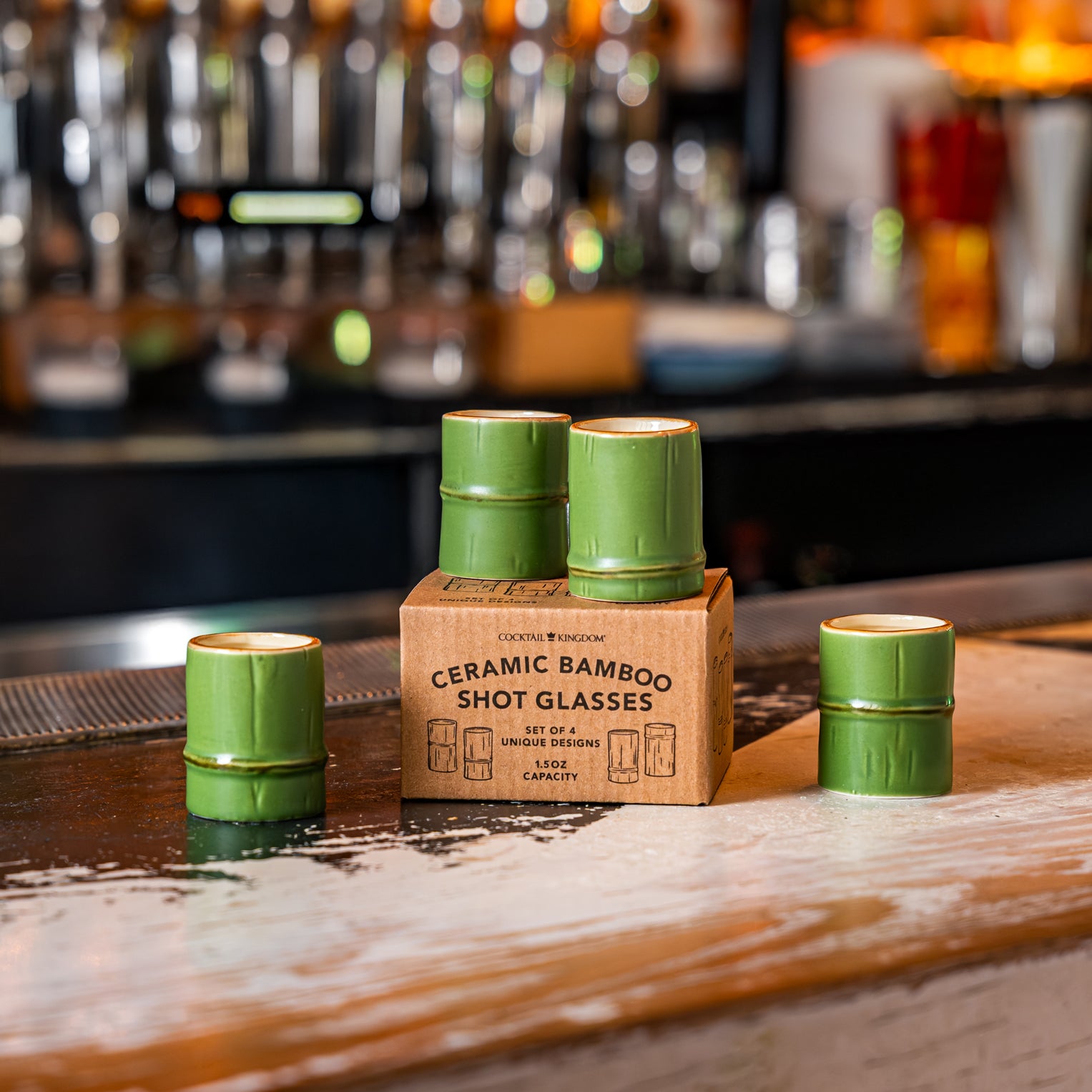 BAMBOO SHOT GLASS – CERAMIC / 1.5oz (44ml) / SET OF 4
