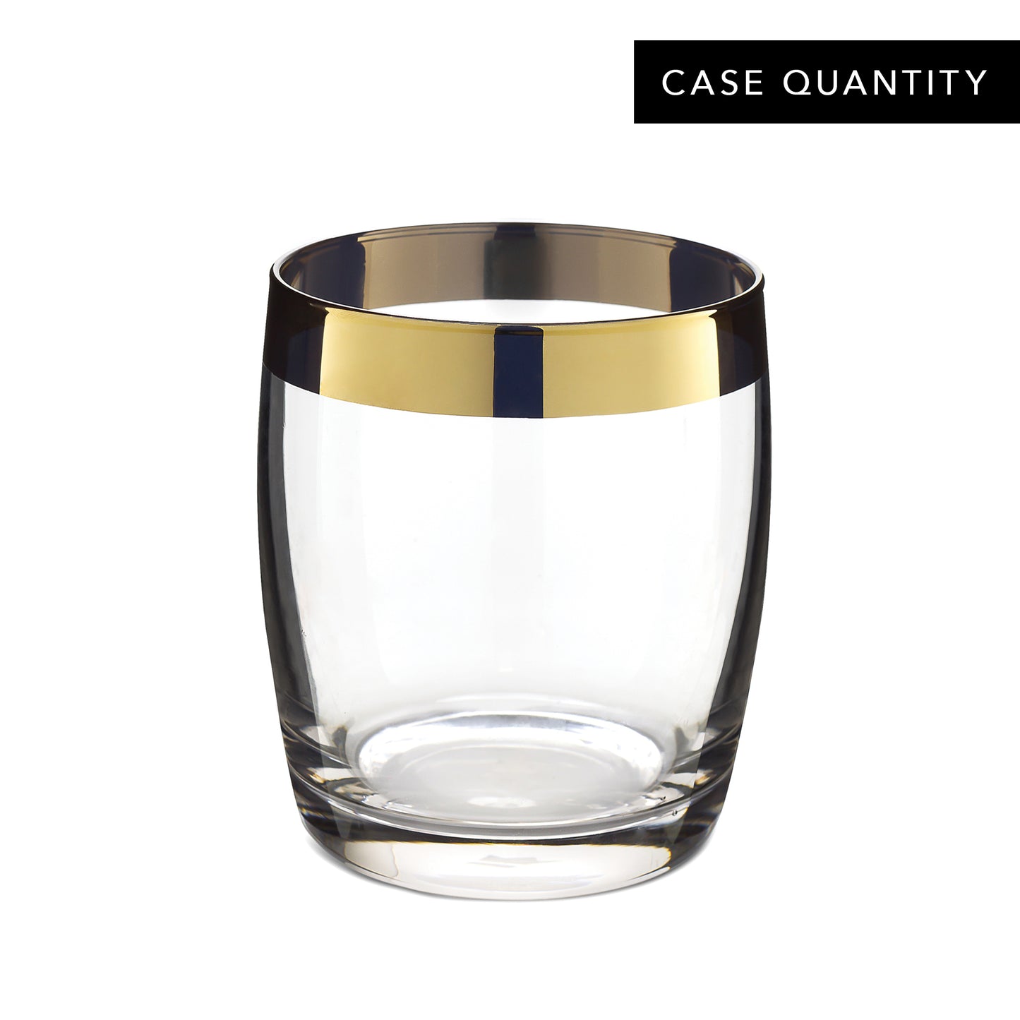 DANUTA™ DOUBLE ROCKS GLASS – GOLD TRIM / 15oz (450ml) / CASE OF 24