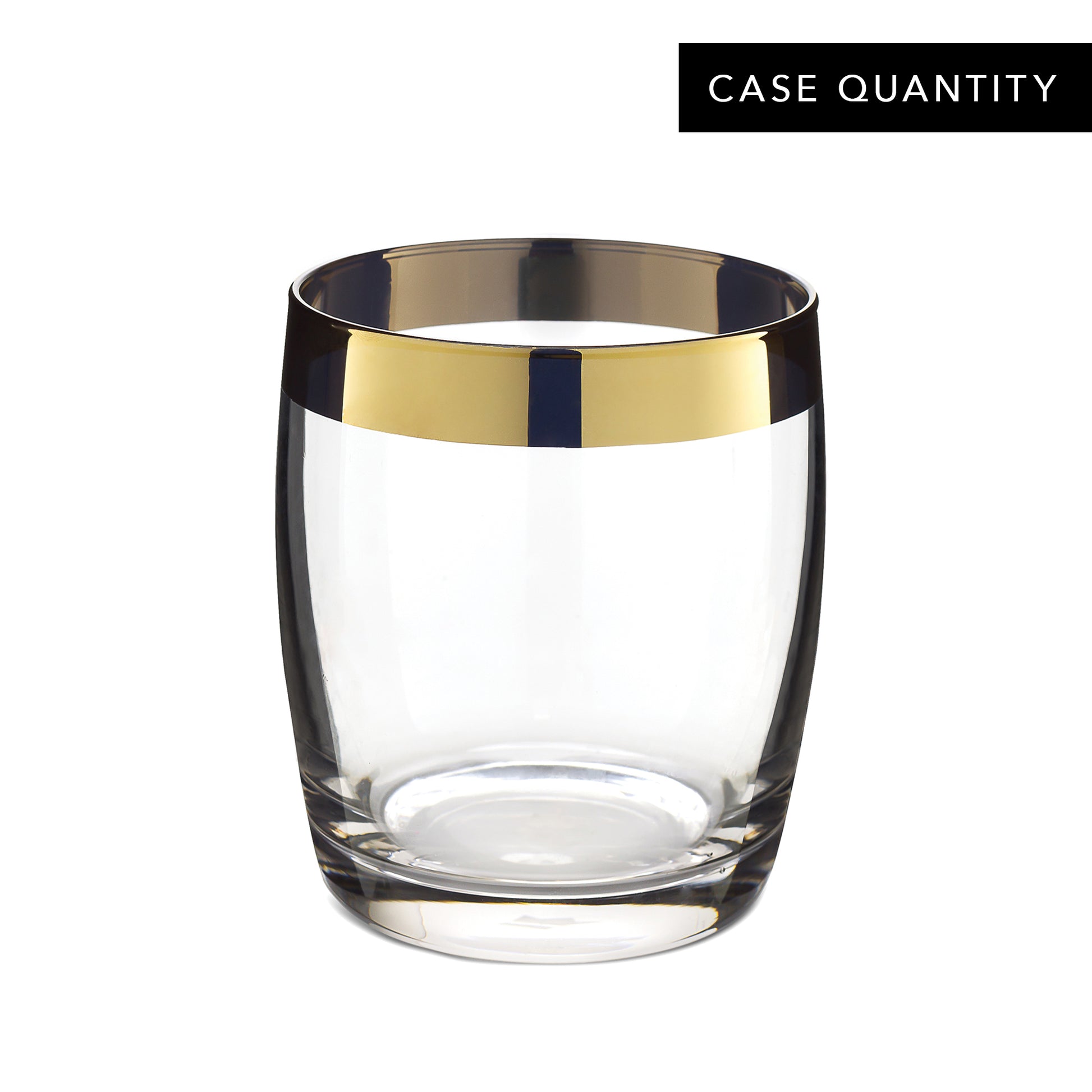 DANUTA™ DOUBLE ROCKS GLASS – GOLD TRIM / 15oz (450ml) / CASE OF 24