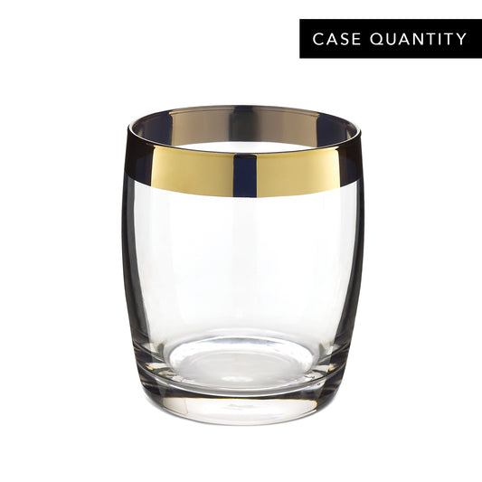 DANUTA™ DOUBLE ROCKS GLASS – GOLD TRIM / 15oz (450ml) / CASE OF 24