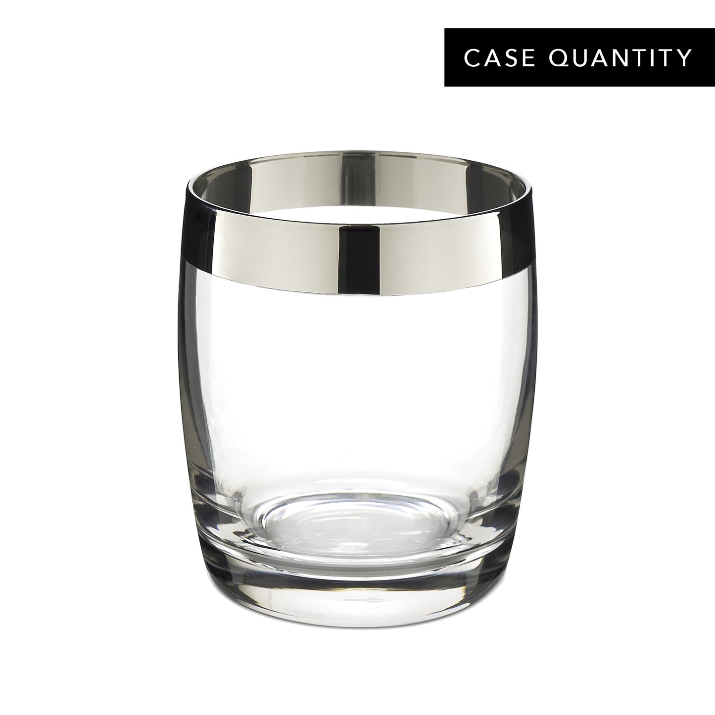DANUTA™ DOUBLE ROCKS GLASS – SILVER TRIM / 15oz (450ml) / CASE OF 24