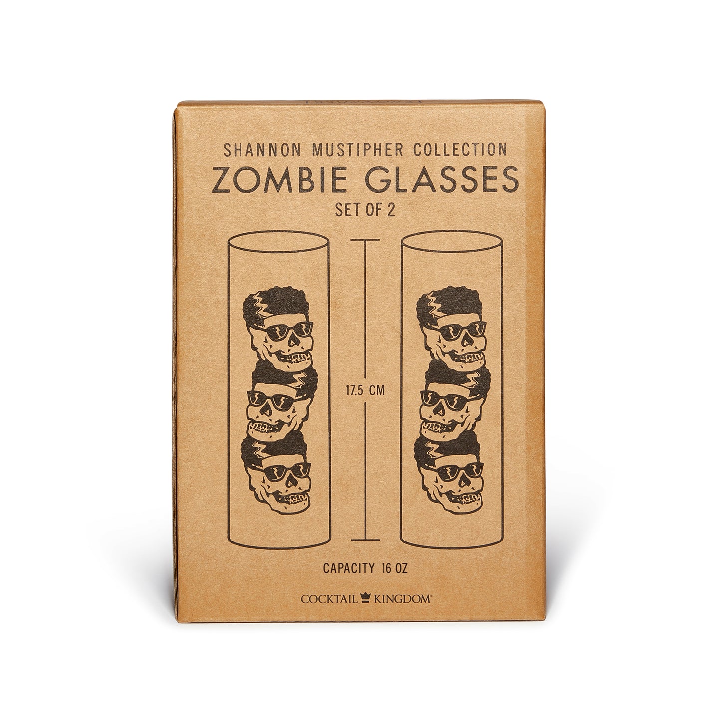 MUSTIPHER ZOMBIE GLASS - 16oz (450ml) / 2 PACK