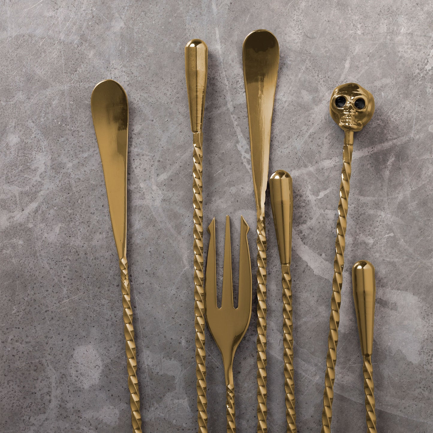TRIDENT BARSPOON / GOLD-PLATED / 50cm