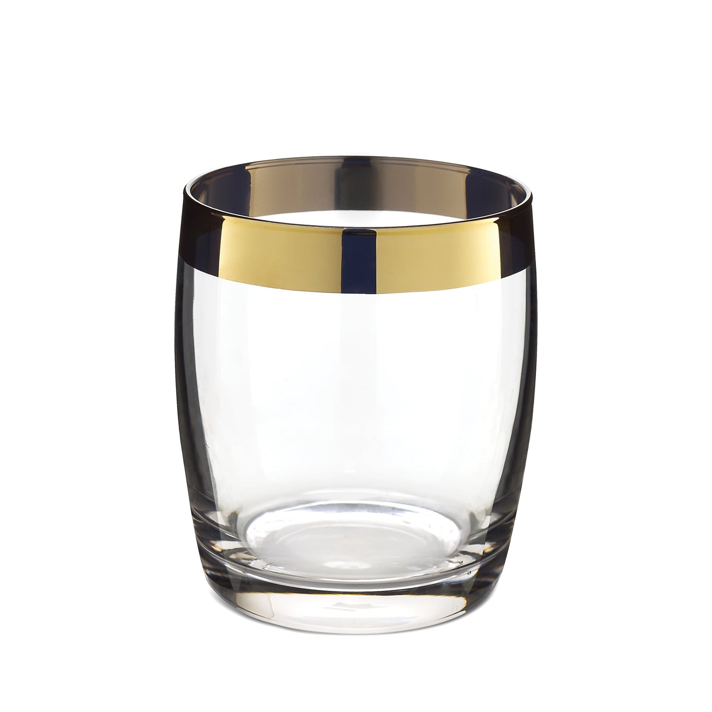 DANUTA™ DOUBLE ROCKS GLASS – GOLD TRIM / 15oz (450ml) / 4 PACK