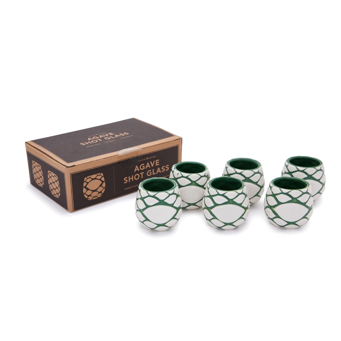 AGAVE SHOT GLASS - GLAZED CERAMIC / 1.5oz (44ml) / 6 PACK