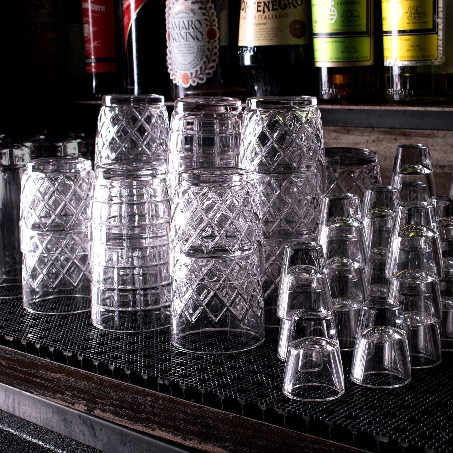 YARAI® NESTING DOUBLE ROCKS GLASS – 10oz (295ml) / STACKABLE / 6 PACK