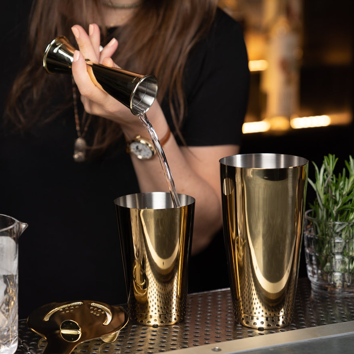 SET OF KORIKO® WEIGHTED SHAKING TINS / GOLD-PLATED