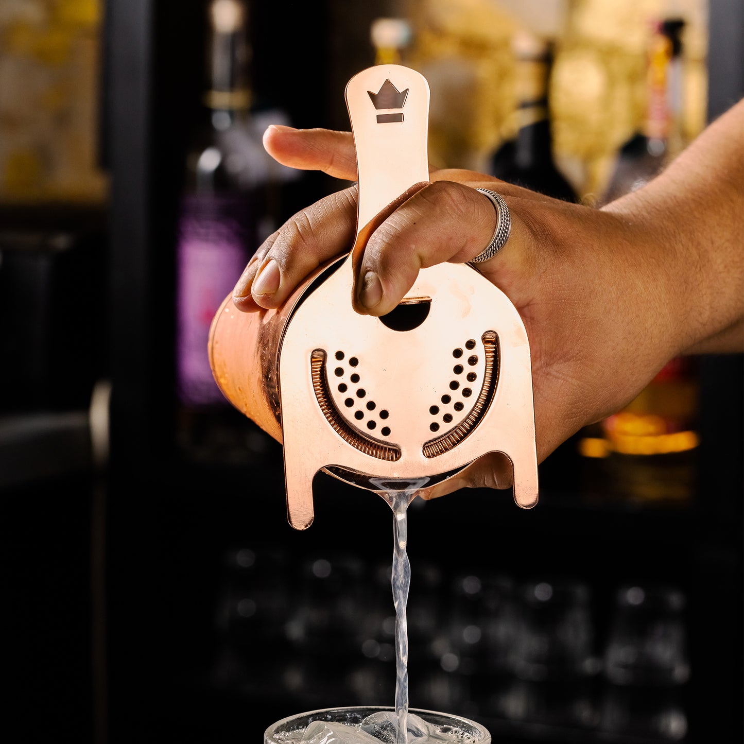 KORIKO® 2-PRONG COCKTAIL STRAINER / COPPER-PLATED