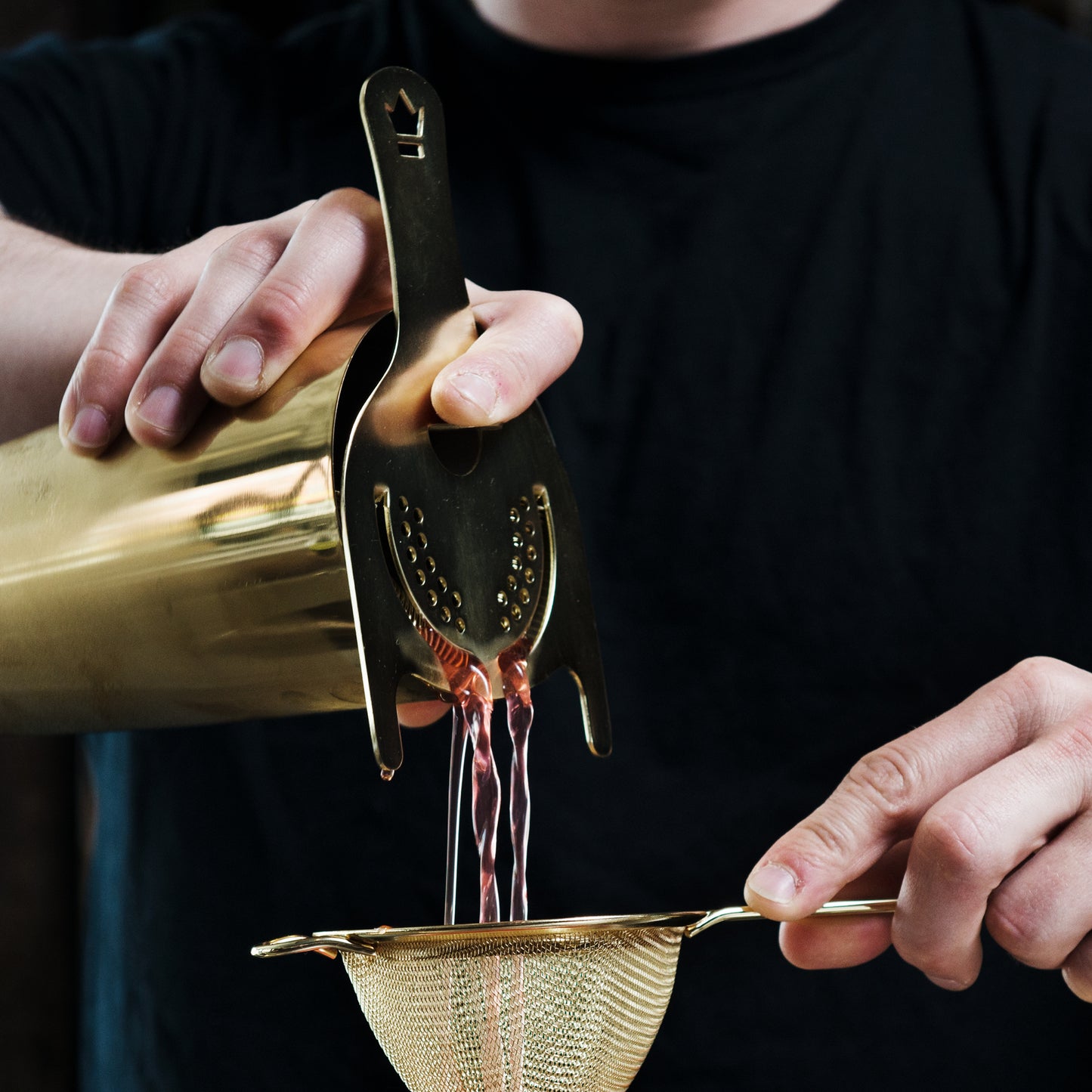 KORIKO 2-PRONG COCKTAIL STRAINER / GOLD-PLATED