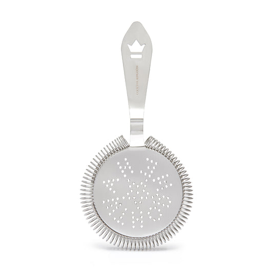 LARGE ANTIQUE-STYLE COCKTAIL STRAINER / STAINLESS STEEL