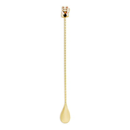 LUCKY CAT BARSPOON – GOLD-PLATED / 29.5cm