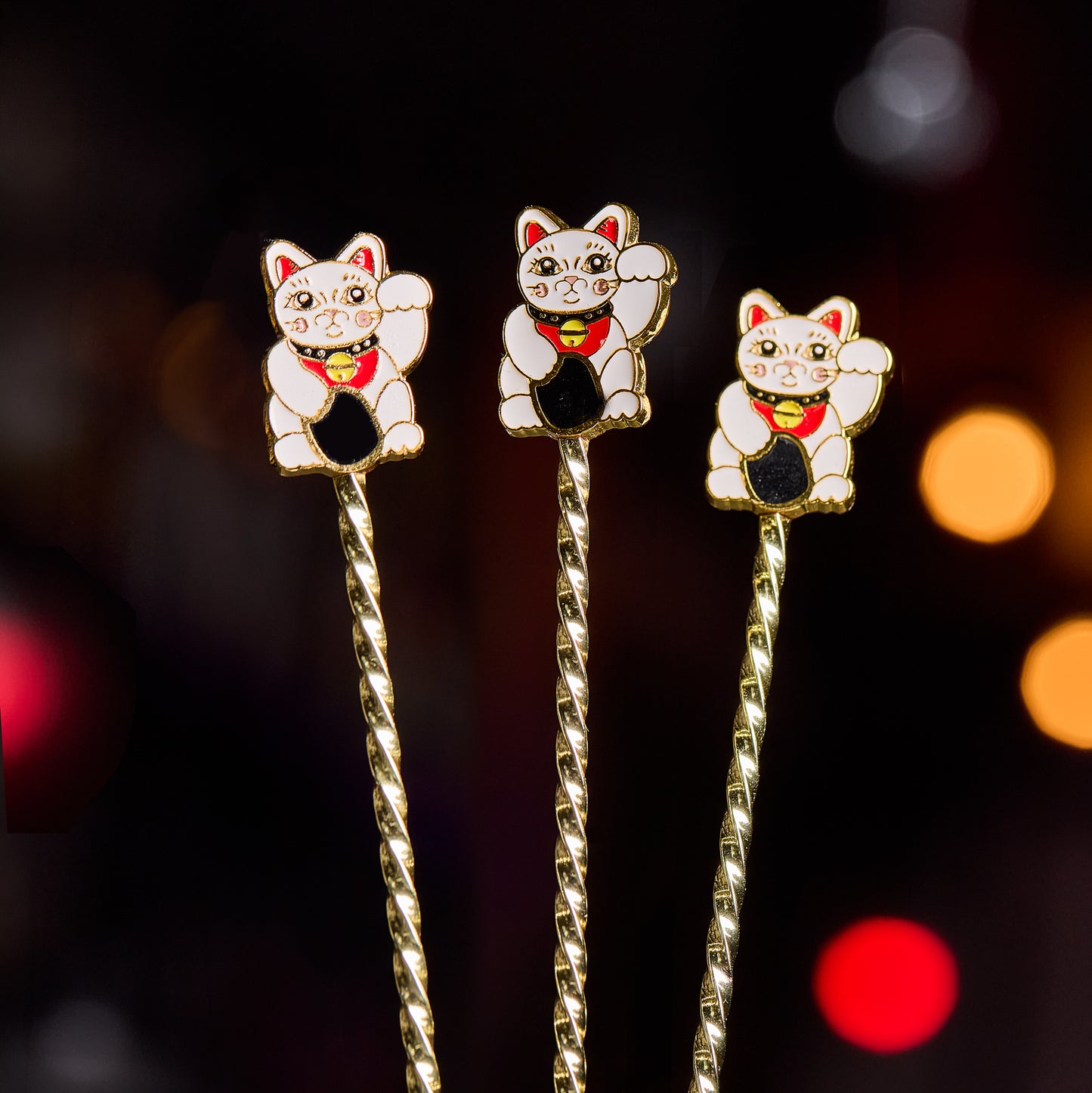 LUCKY CAT BARSPOON – GOLD-PLATED / 29.5cm