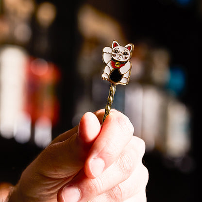 LUCKY CAT BARSPOON – GOLD-PLATED / 29.5cm