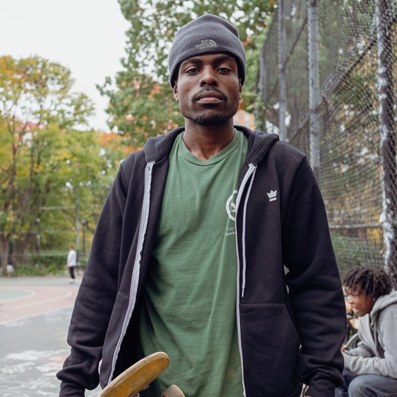 LOGO ZIP HOODIE - FLEECE COTTON BLEND