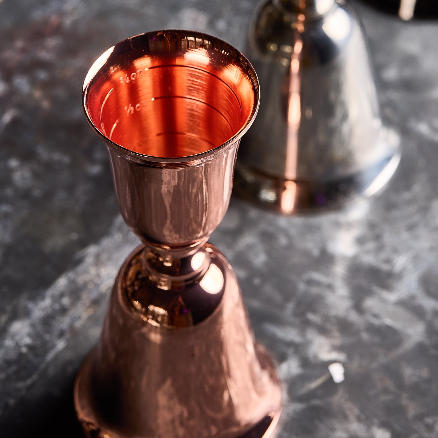HOFFMAN® JIGGER – COPPER-PLATED – 1oz / 2oz – Cocktail Kingdom