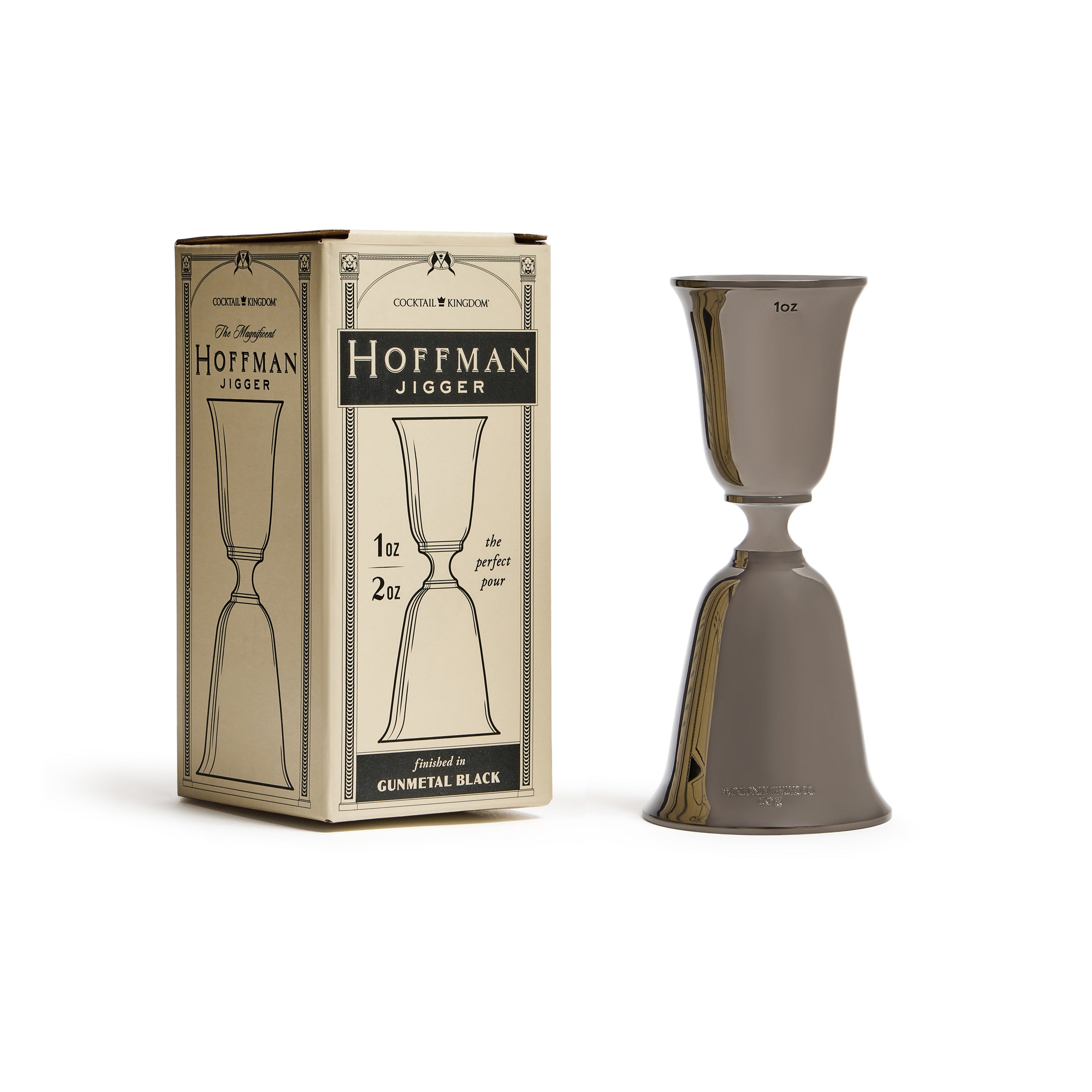 HOFFMAN® JIGGER – GUNMETAL BLACK – 1oz / 2oz – Cocktail Kingdom