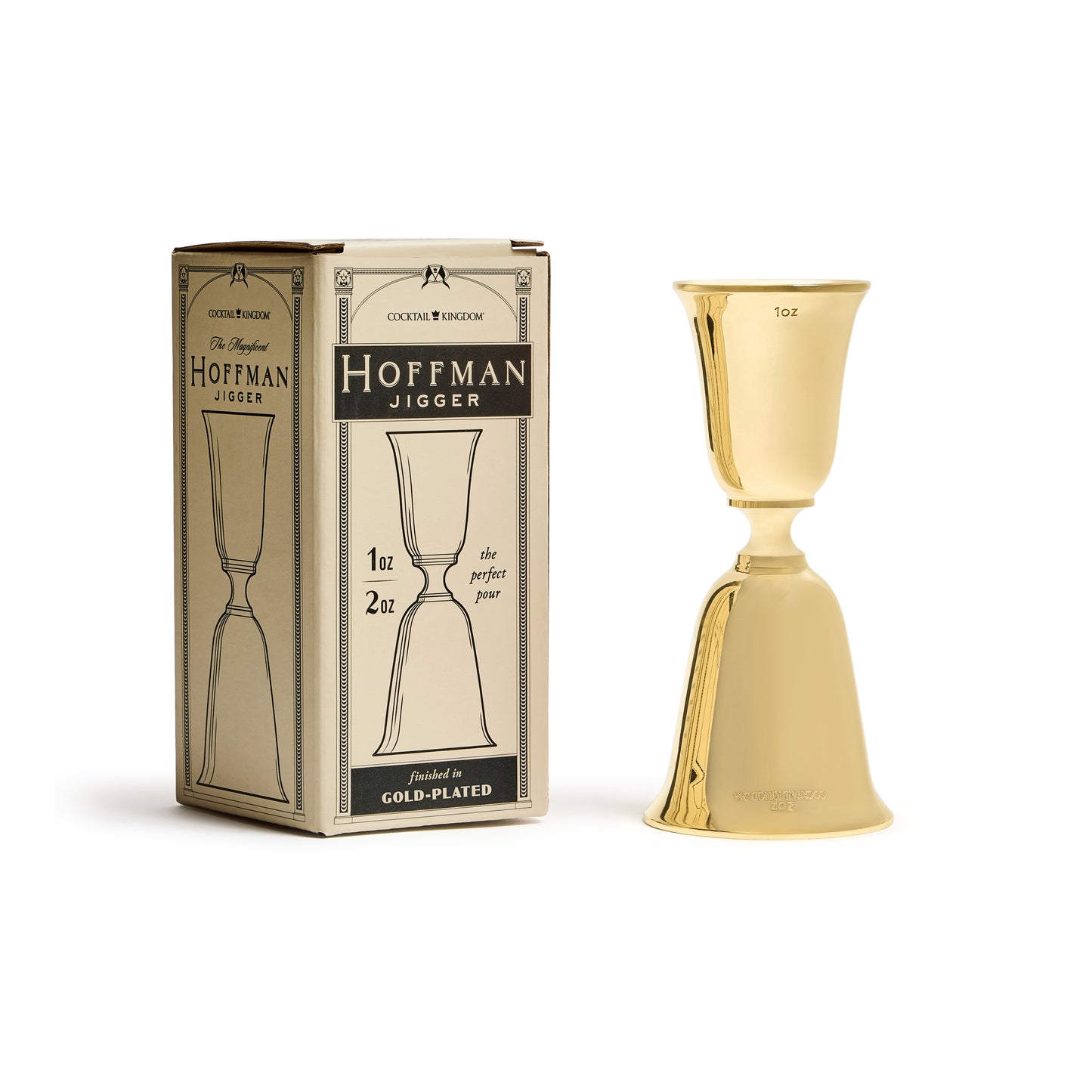 HOFFMAN® JIGGER – GOLD PLATED – 1oz / 2oz