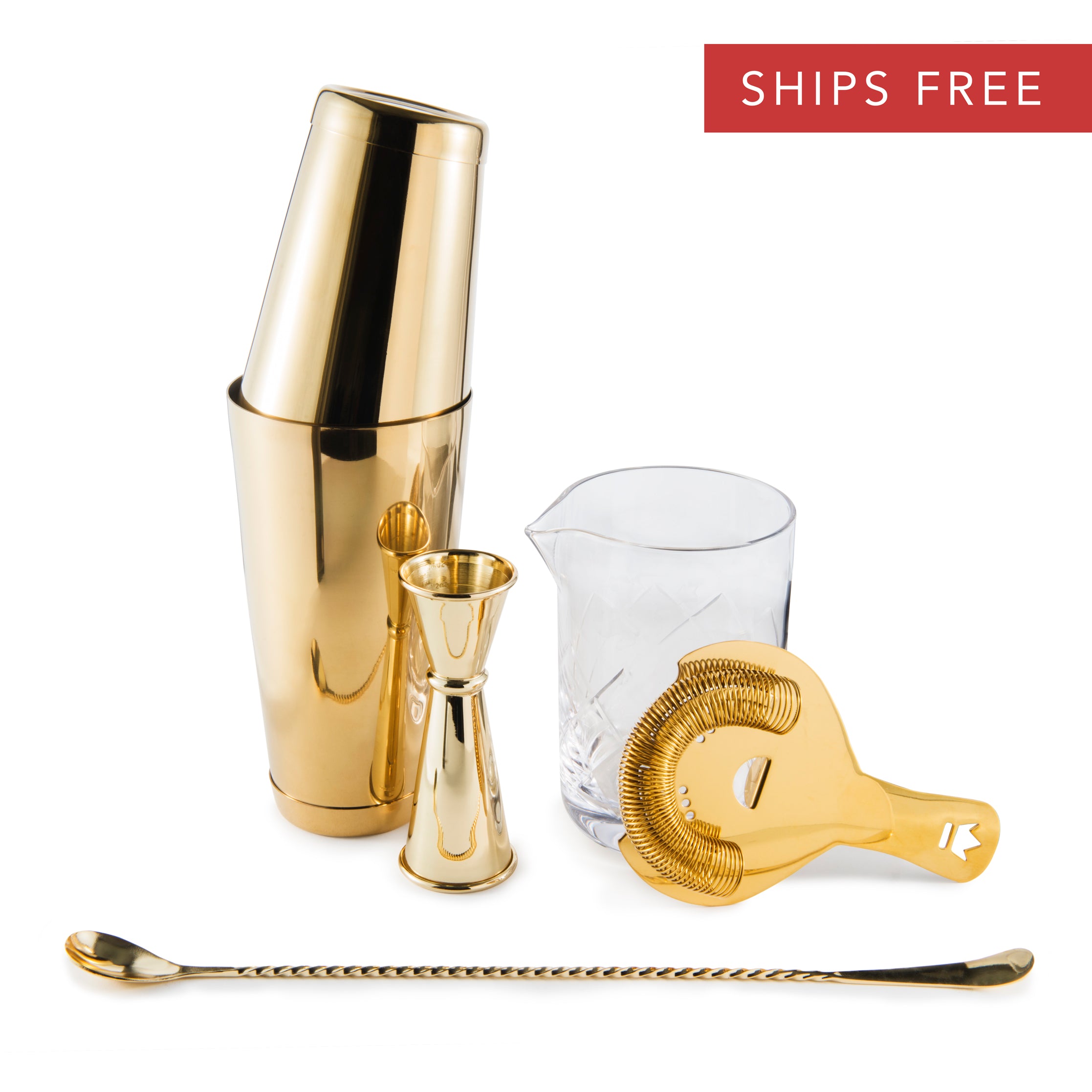 ESSENTIAL COCKTAIL SET – GOLD-PLATED – Cocktail Kingdom