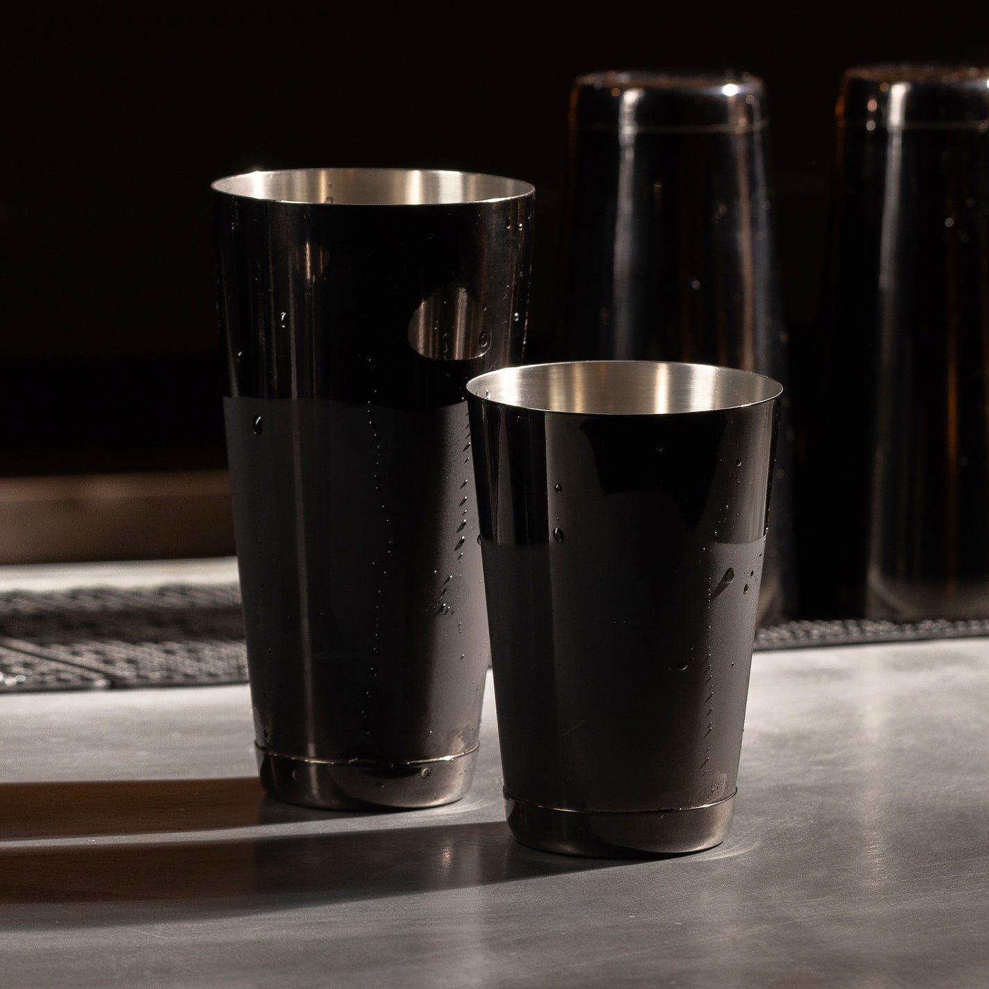 SET OF KORIKO® WEIGHTED SHAKING TINS / GUNMETAL BLACK Cocktail Kingdom