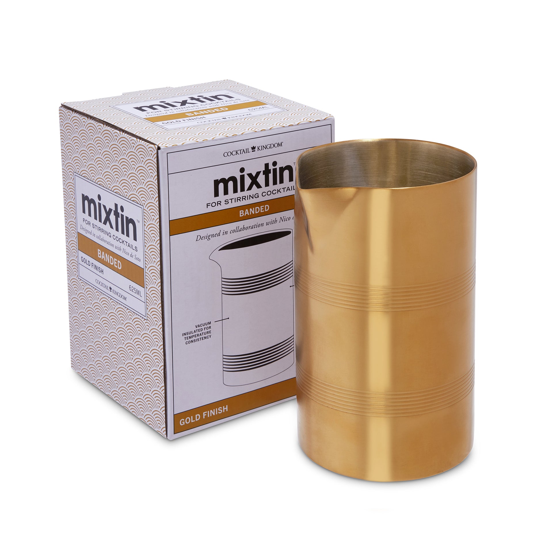 MIXTIN™ STIRRING TIN – GOLD-PLATED STAINLESS STEEL / 625ml (21oz)
