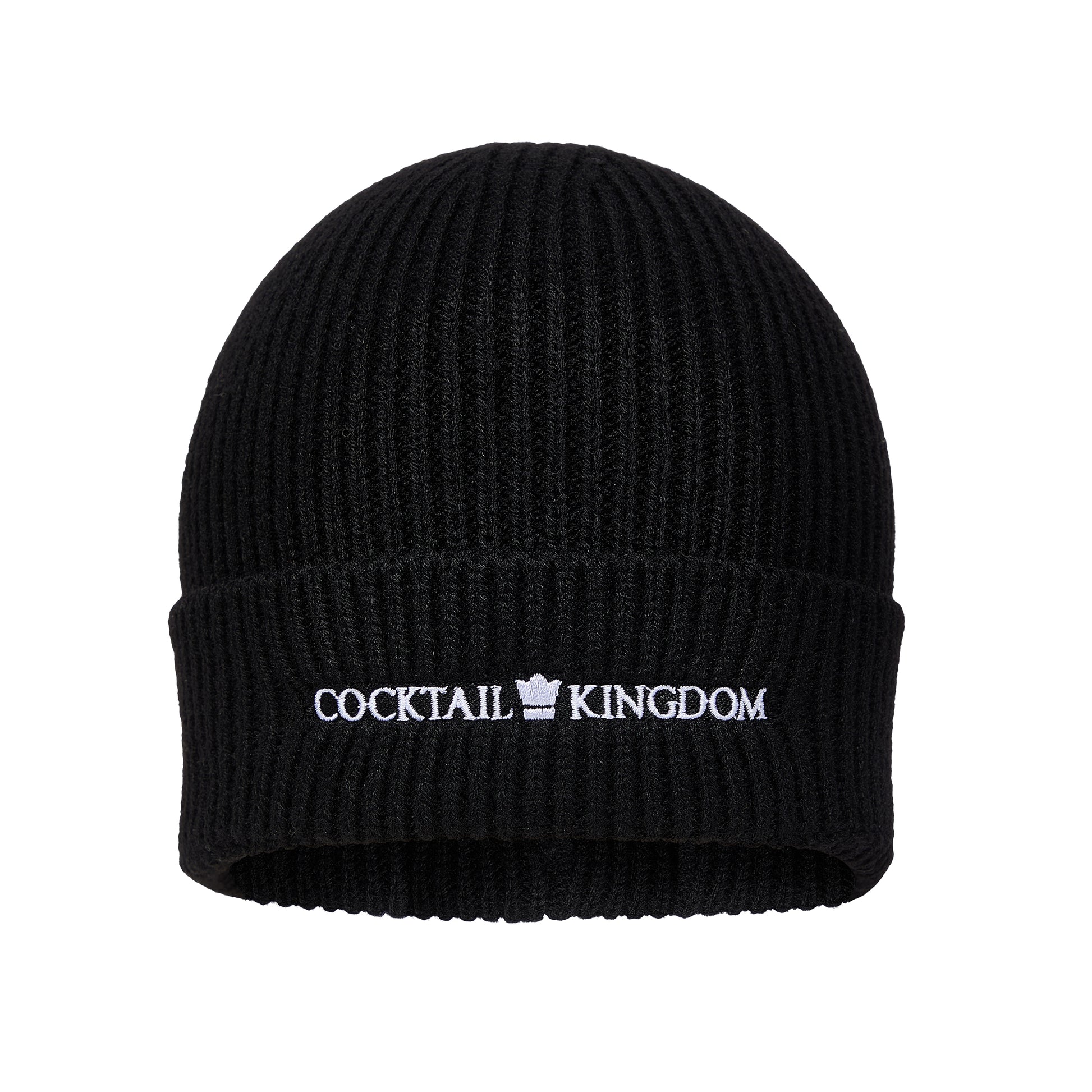 LOGO KNIT BEANIE -BLACK RIB KNIT