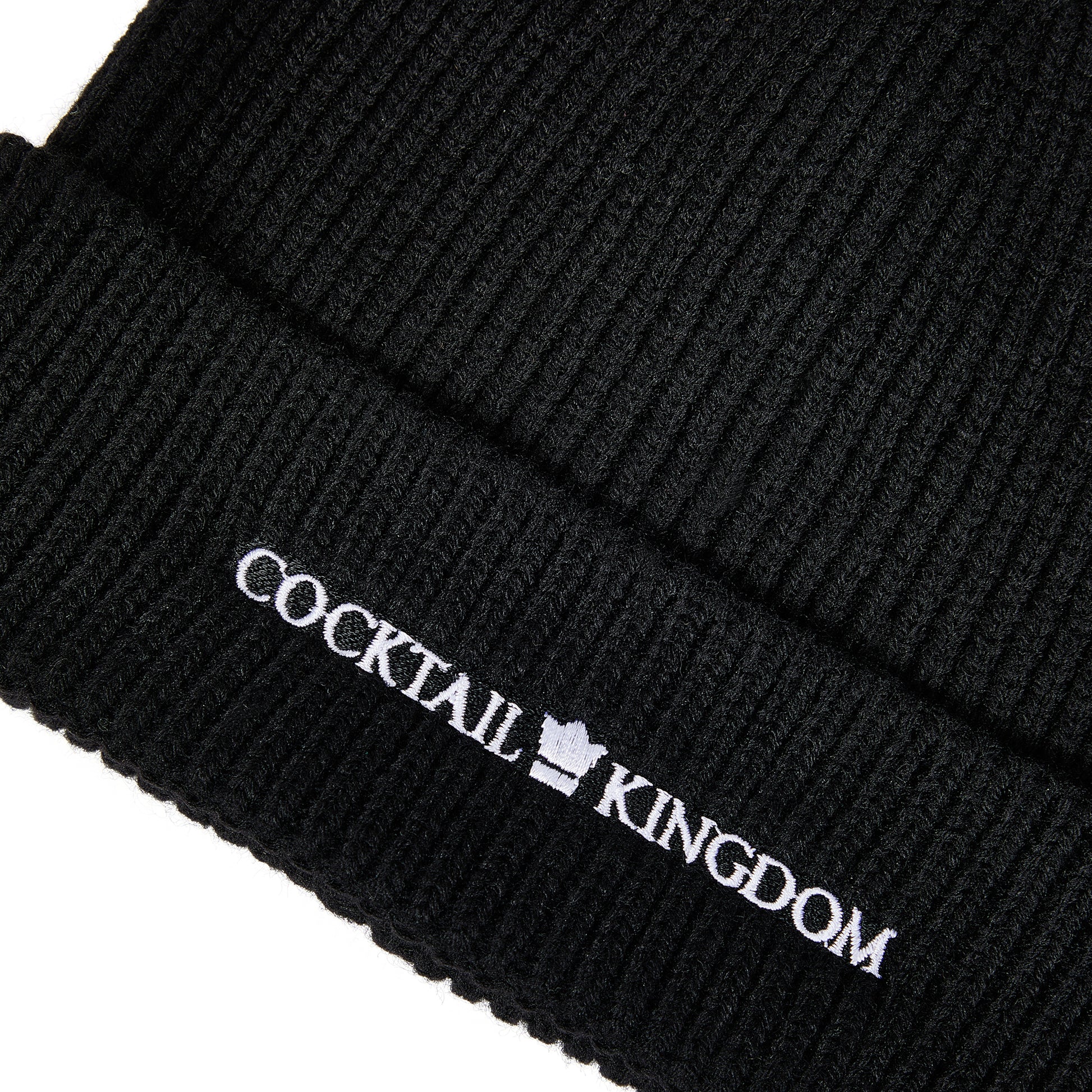 LOGO KNIT BEANIE -BLACK RIB KNIT