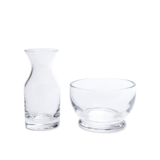 SAUNDERS DIVIDEND CARAFE & BOWL SET - HAND-BLOWN GLASS, 4oz (118ml)