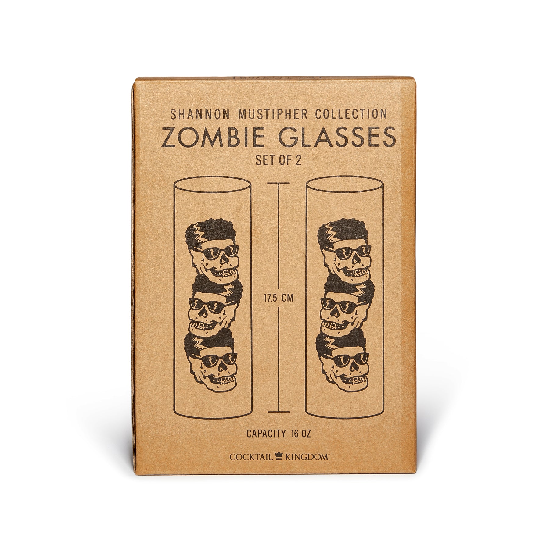 MUSTIPHER ZOMBIE GLASS - 16oz (450ml) / 2 PACK