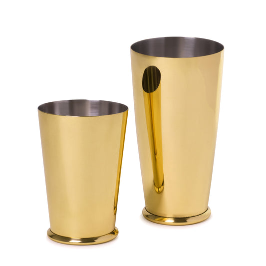 SET OF LEOPOLD® WEIGHTED SHAKING TINS / GOLD-PLATED