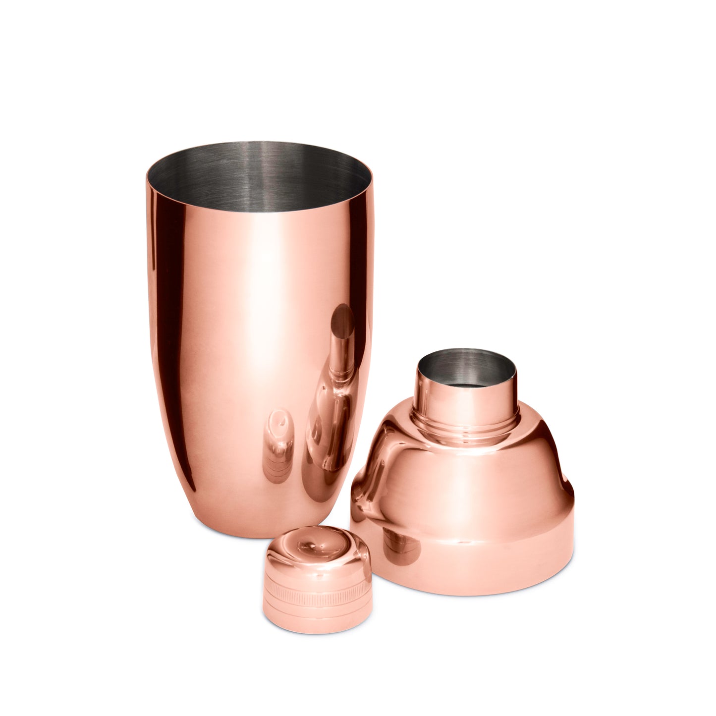 Acopa 16 oz. Copper-Plated 3-Piece Cobbler Cocktail Shaker