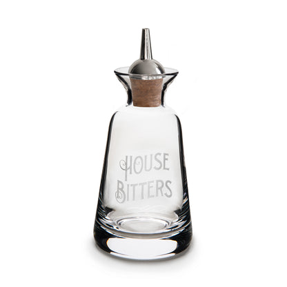 FINEWELL™ BITTERS BOTTLES ENGRAVERS STYLE HOUSE BITTERS – SILVER-PLATED DASHER TOP / 3oz (90ml)